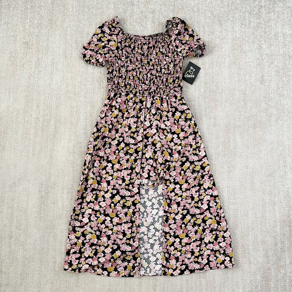 NWT Art Class Girls Floral Smocked Romper With Long Skirt M 7-8